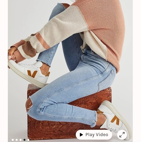 Free People We the Free Raw Hem High Rise Jegging Skinny Jeans Sierra Blue NEW! - Picture 4 of 10